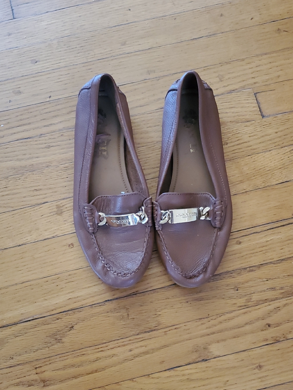 Coach Brown Leather Bit Loafers